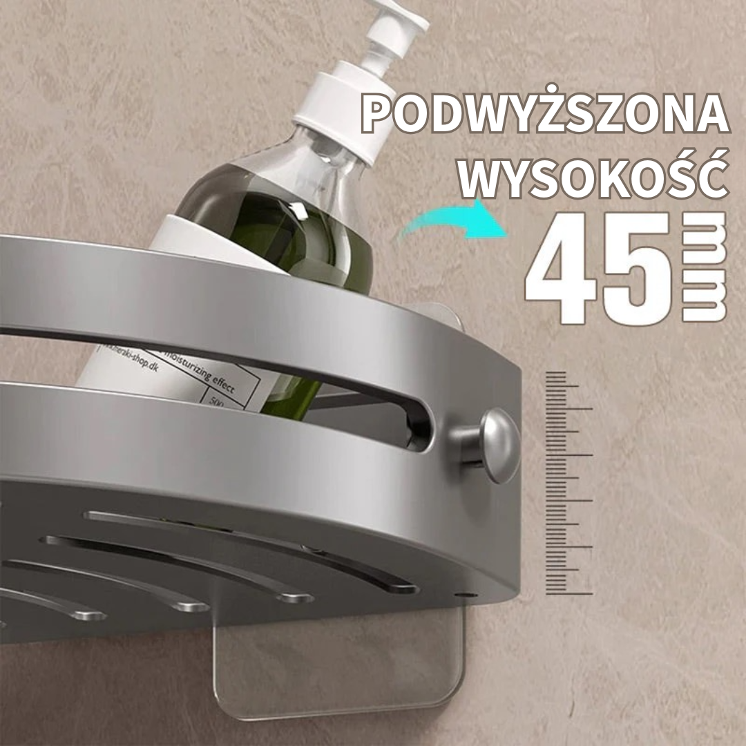 Półka narożna do prysznica bez wiercenia