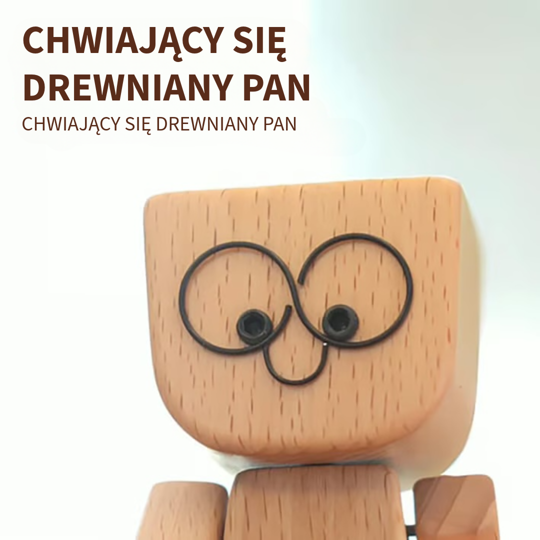 Urocza Drewniana Figurka – 12 Wyrazów Twarzy