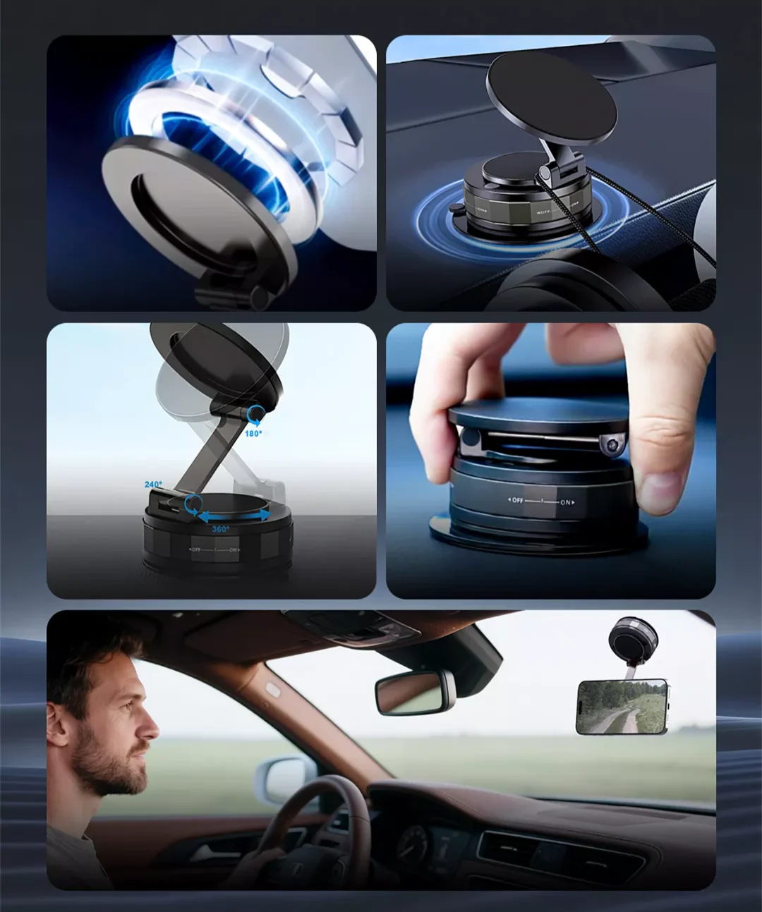 Magnetyczny / Próżniowy Uchwyt na Telefon