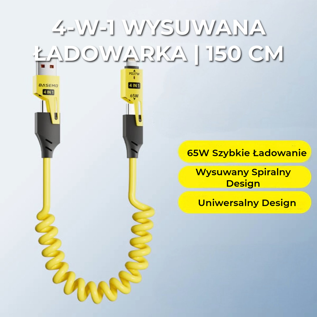 4-w-1 Wysuwana Ładowarka | 150 cm