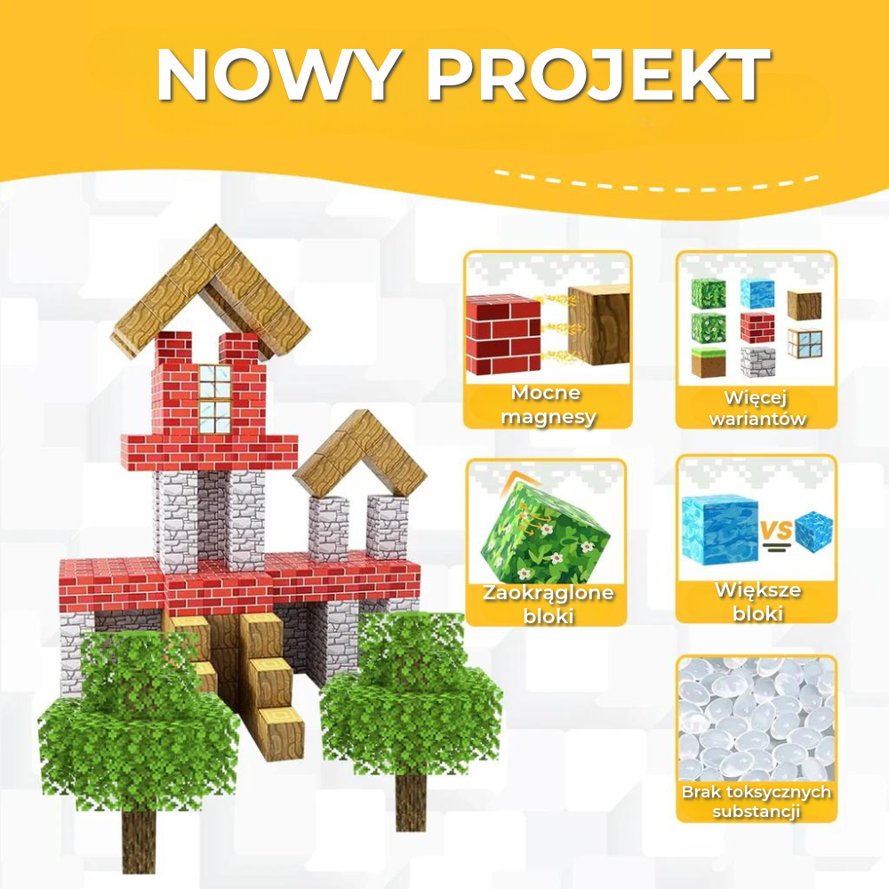 Zestaw magnetycznych bloków Minecraft