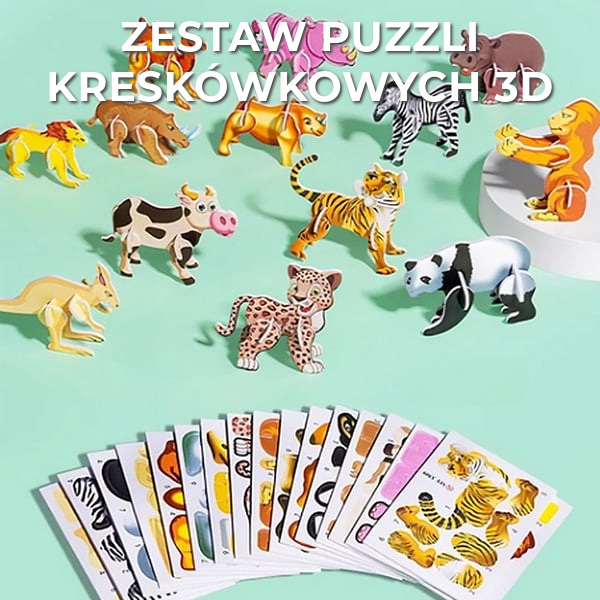 Zestaw puzzli kreskówkowych 3D