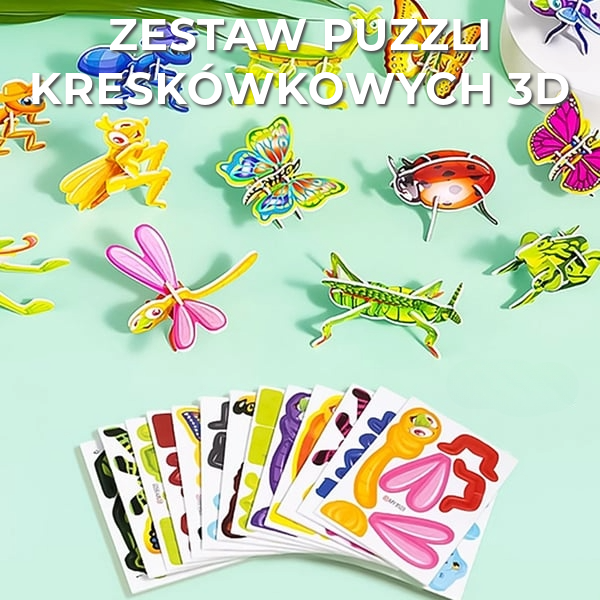 Zestaw puzzli kreskówkowych 3D