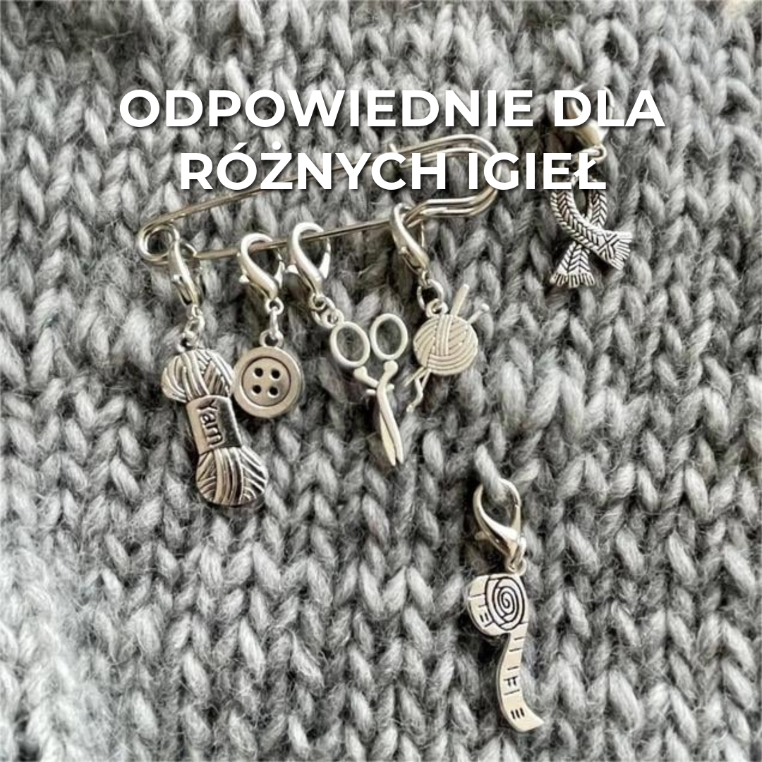 Markerki do robótek na drutach i szydełku | 6 sztuk + agrafka