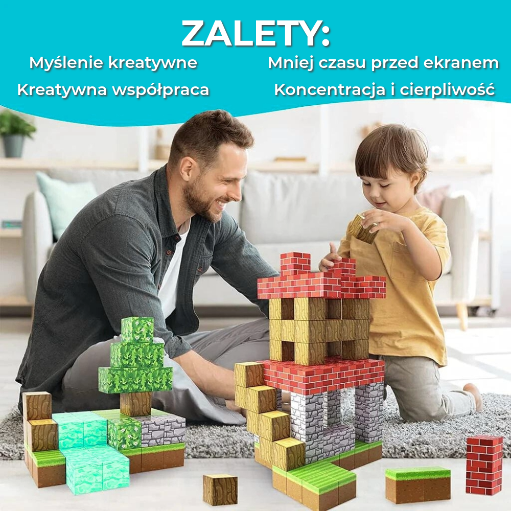 Zestaw magnetycznych bloków Minecraft
