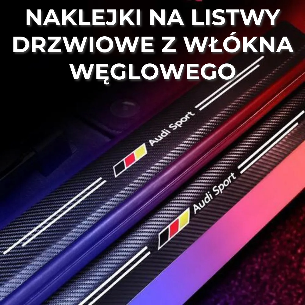 Naklejki na listwy drzwiowe z włókna węglowego