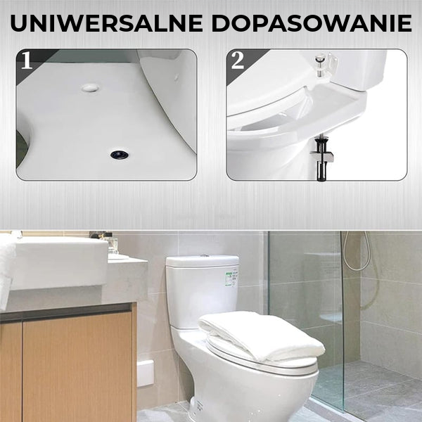 Zamek na nieruchomą deskę toaletową