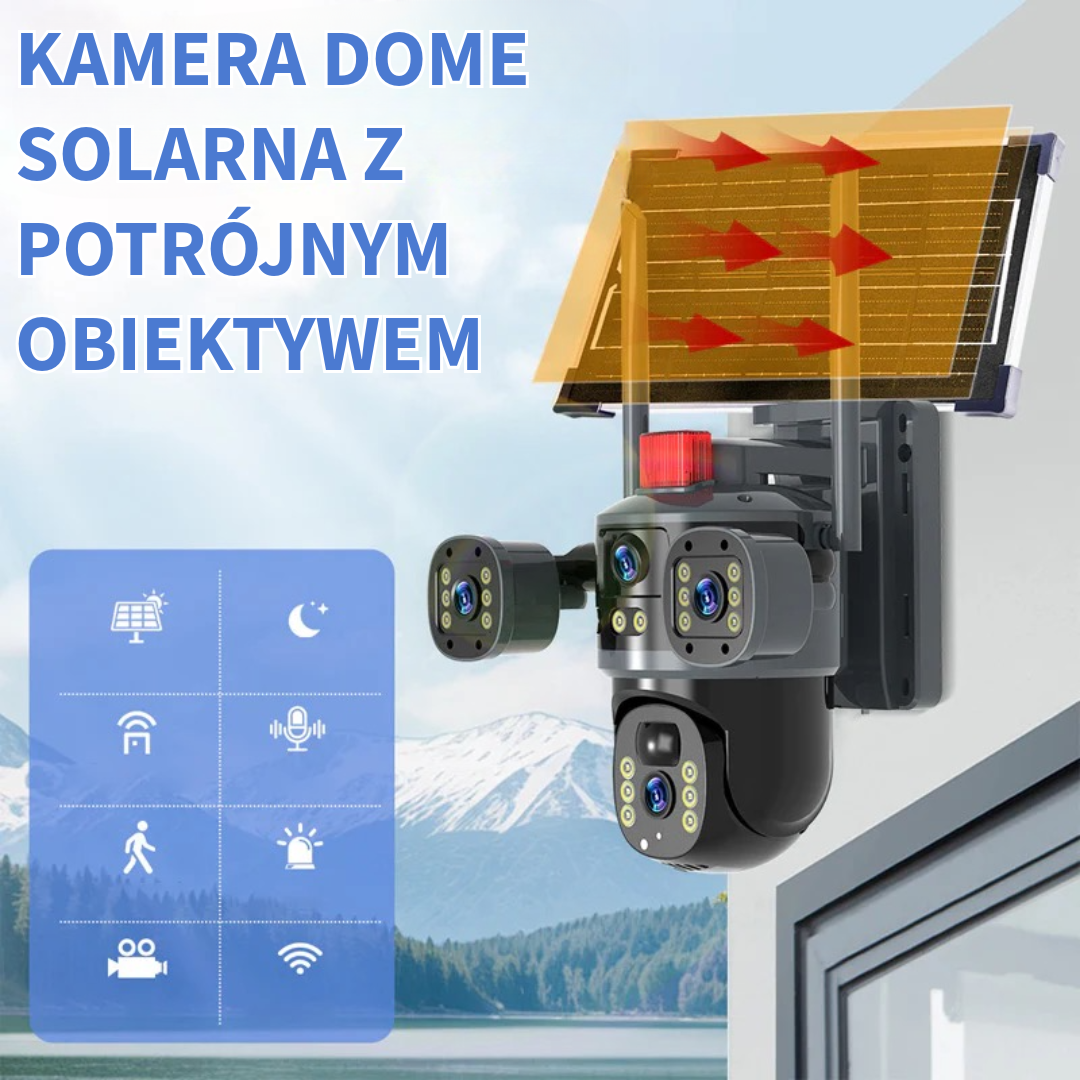 Kamera Kopułkowe z Potrójnym Obiektywem i Energią Słoneczną