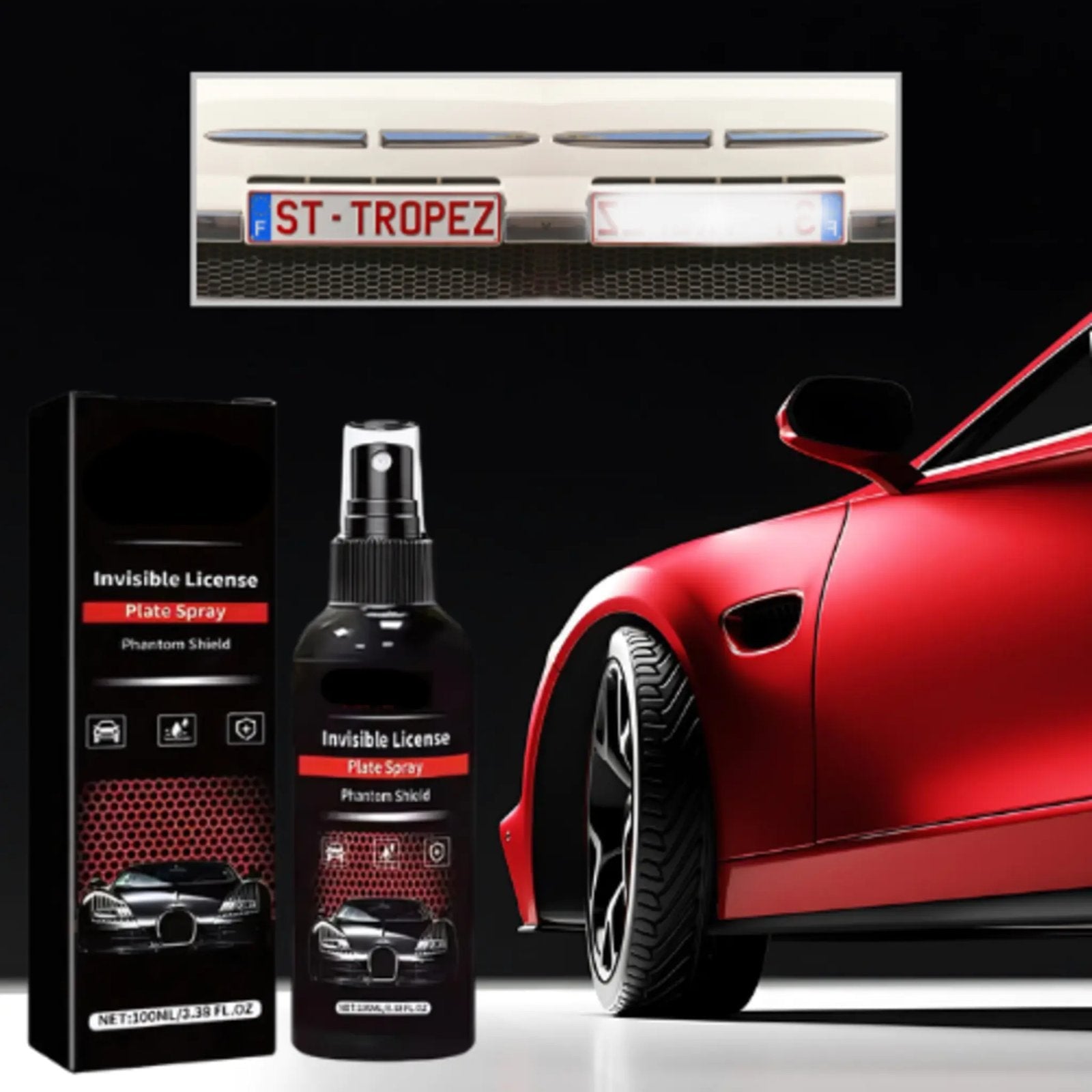 Niewidzialny spray na tablice rejestracyjne