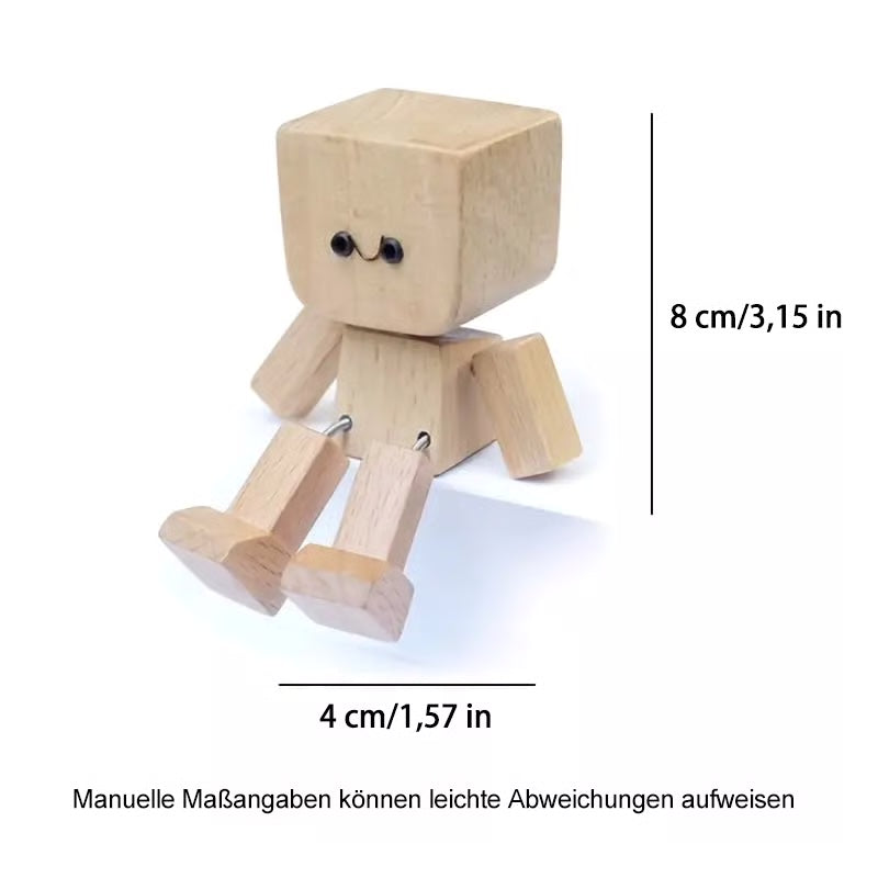Urocza drewniana figurka – 12 wyrazów twarzy