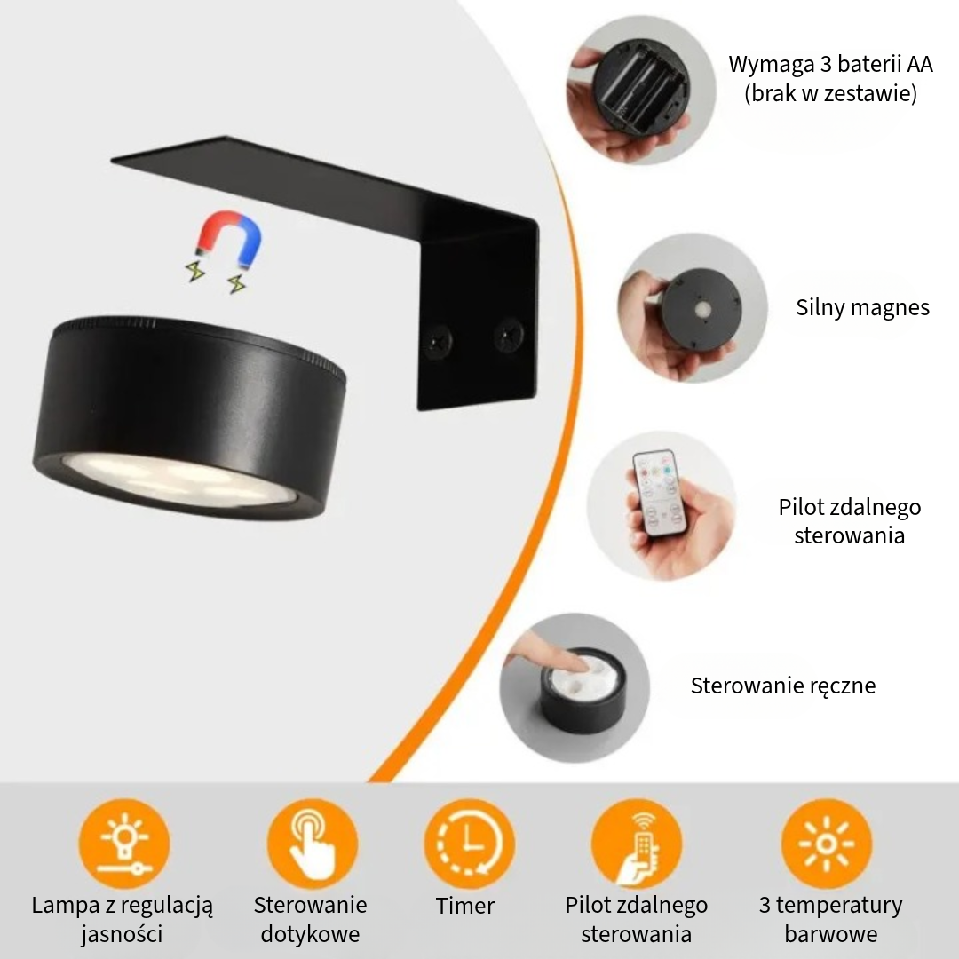 Magnetyczna bezprzewodowa lampa