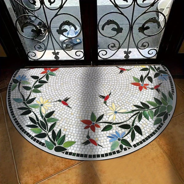 Półokrągła wycieraczka w stylu boho – Antypoślizgowa i miękka