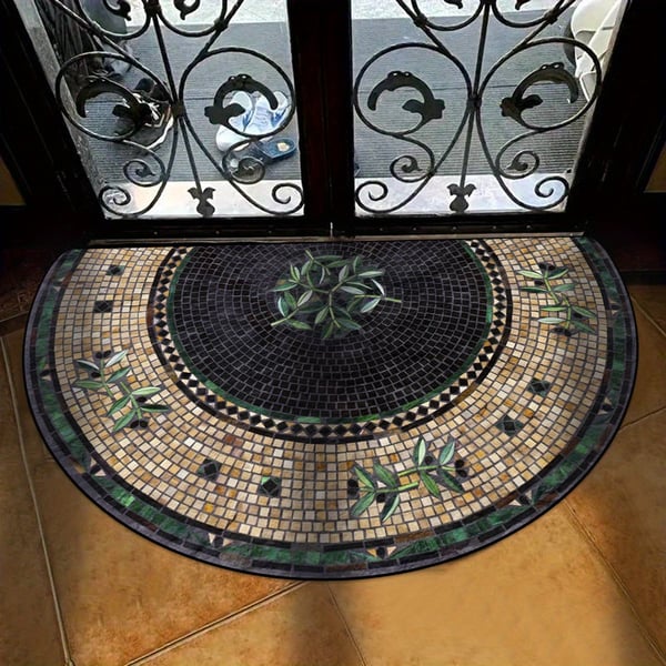 Półokrągła wycieraczka w stylu boho – Antypoślizgowa i miękka