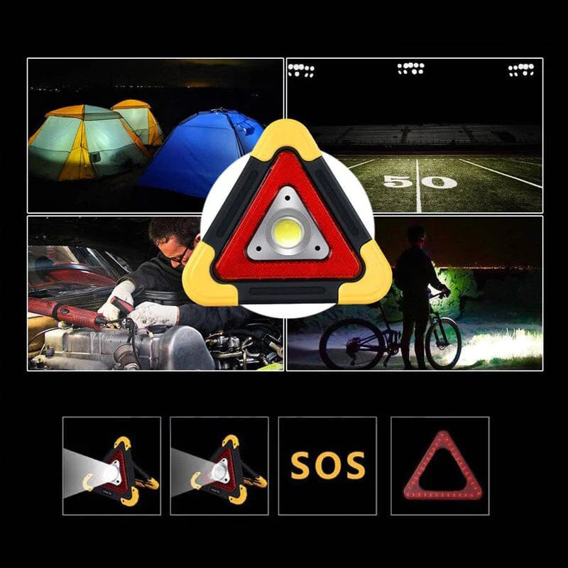 2-w-1 Trójkąt ostrzegawczy LED na energię słoneczną