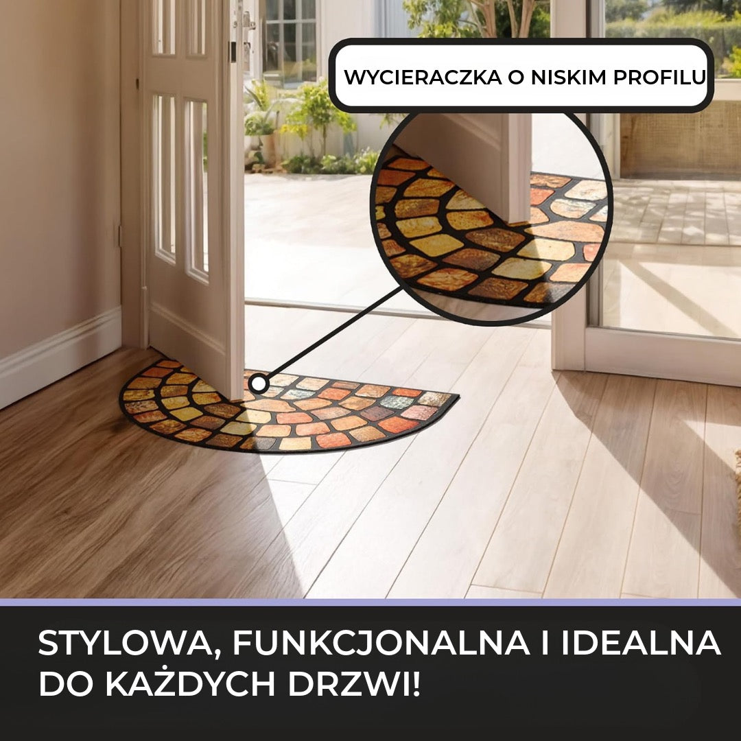 Półokrągła wycieraczka w stylu boho – Antypoślizgowa i miękka