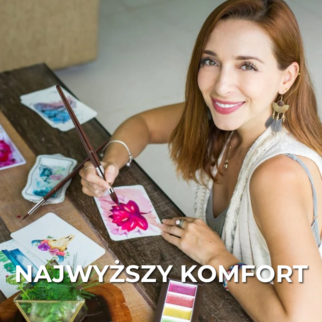 Profesjonalne Pędzle Akwarelowe z Precyzją | 4 Sztuki