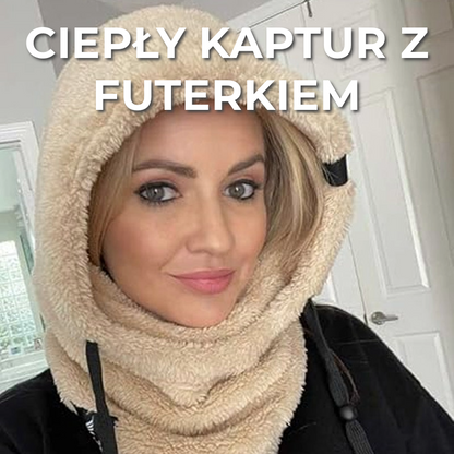 Ciepły kaptur z futerkiem