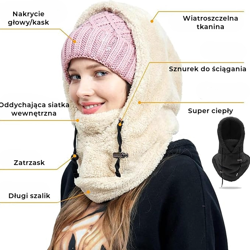 Ciepły kaptur z futerkiem