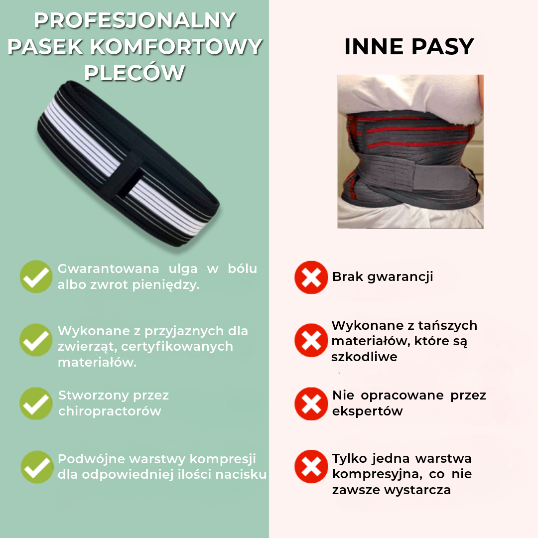 Profesjonalny Pas Zapewniający Komfort Pleców