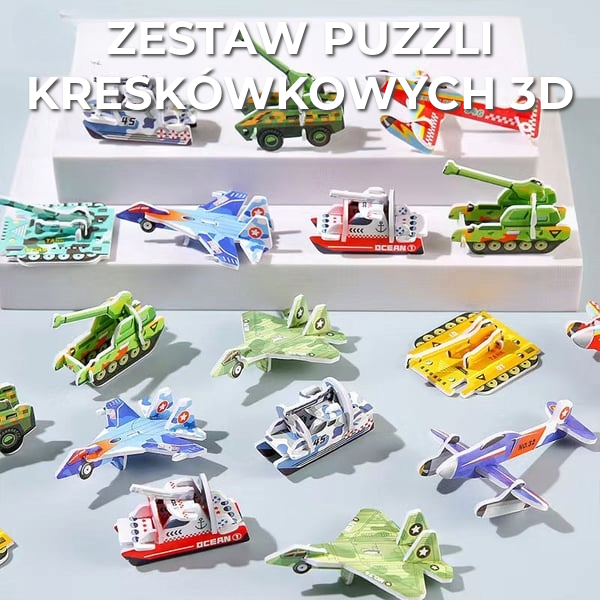Zestaw puzzli kreskówkowych 3D