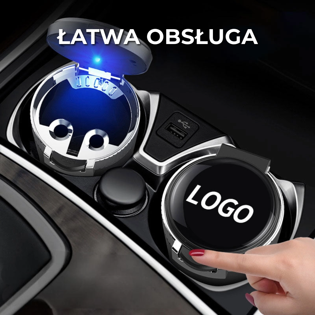 Luksusowa LED popielniczka samochodowa
