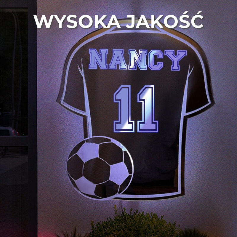 Spersonalizowana lampa w kształcie koszulki piłkarskiej